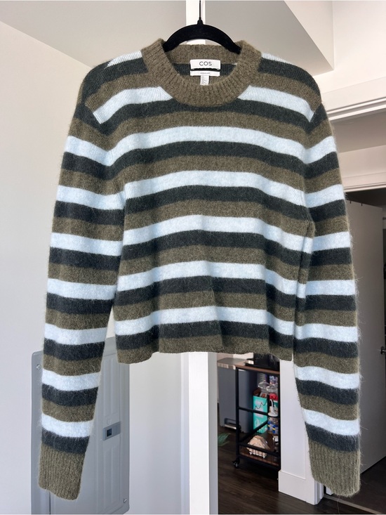 COS Sweaters - COS Women's Alpaca Wool Blend Striped Crewneck Sweater Size Medium